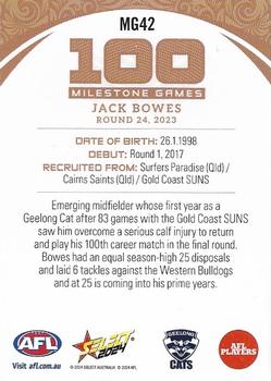 2024 Select AFL Footy Stars - Milestone Games #MG42 Jack Bowes Back